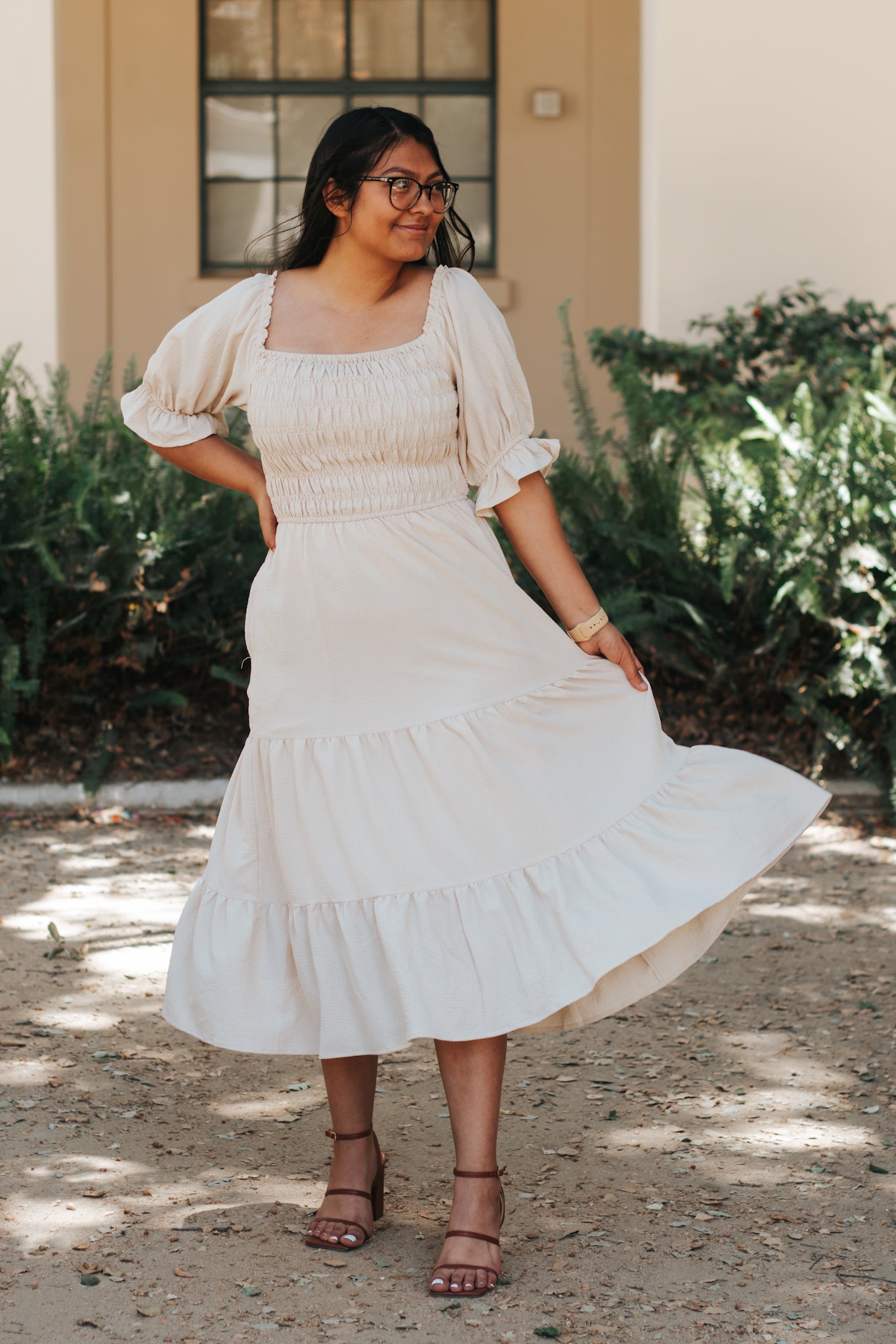 Lacey Dress (taupe/tan)